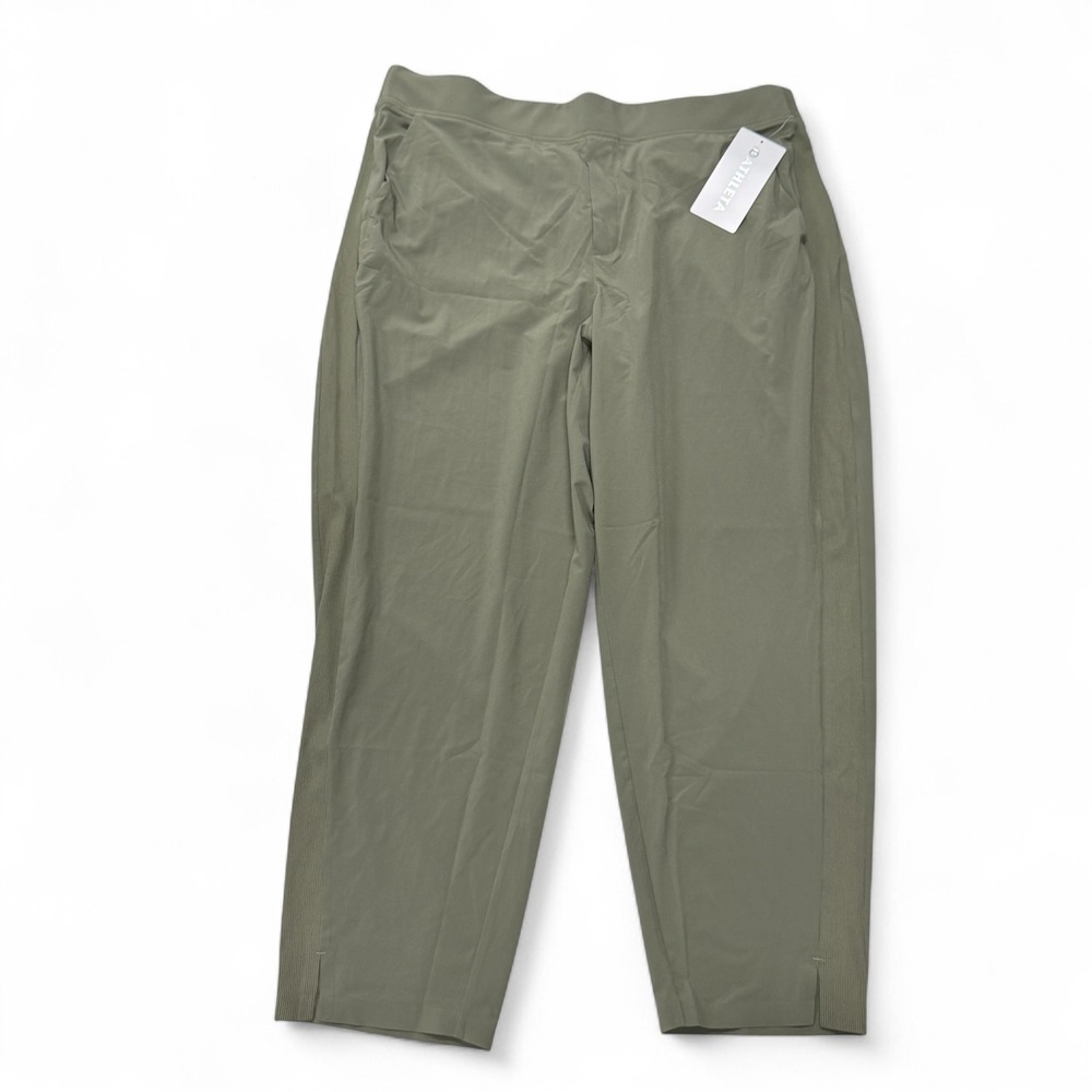 Athleta Brooklyn Ankle Pants Womens 18 Olive Green Lightweight Stretch‎ NWT